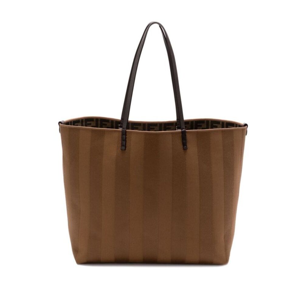 Fendi Brown Stripe Reversible Tote Bag